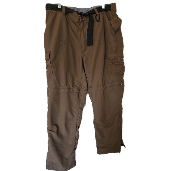 Cabela's Other - Cabela's Mens 40x32 Brown Convertible Cargo Pants Zip-Off Belted Hiking Fishing